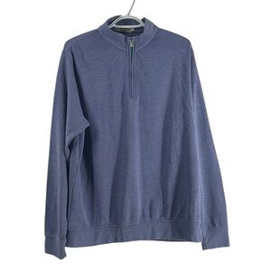 Peter Millar Blue Zip-Up Sweater crown comfort golf luxury business casual sz lg